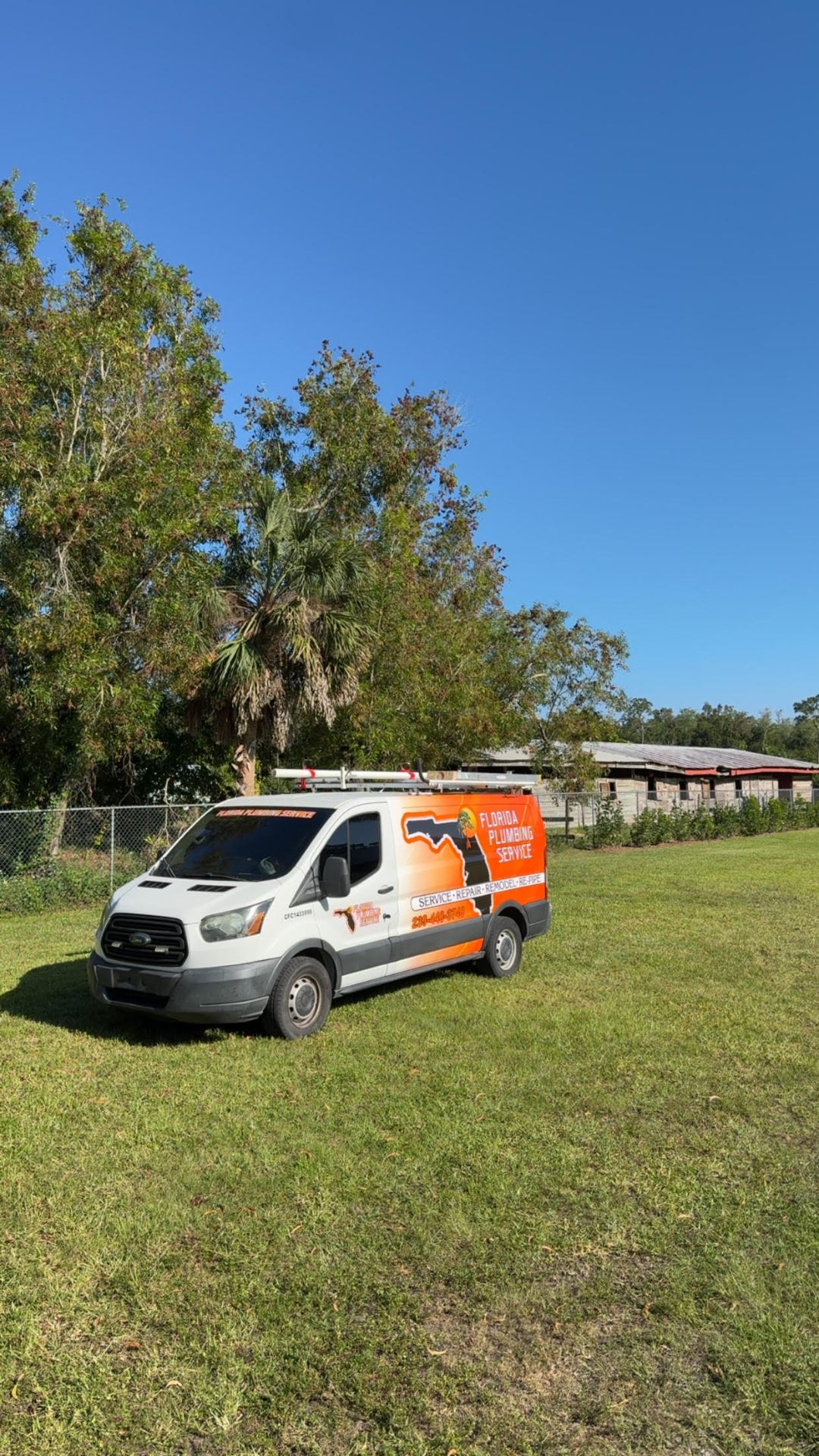 Florida Plumbing Service truck on a Punta Gorda job site